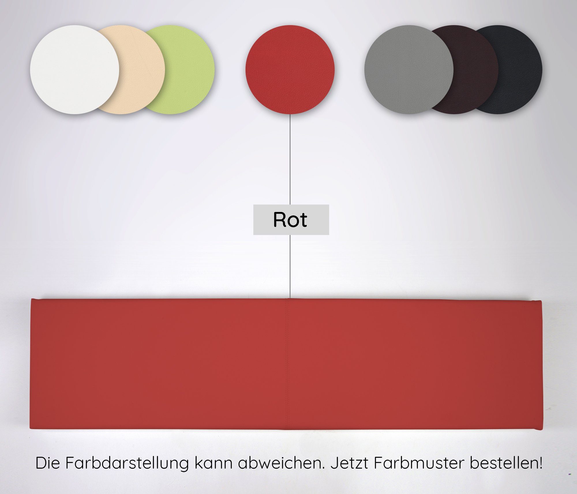Breite Montage-Set (1 L St), Wandkissen Farben verschiedene Kunstleder mit rot Kopfstütze, 115cm animal-design