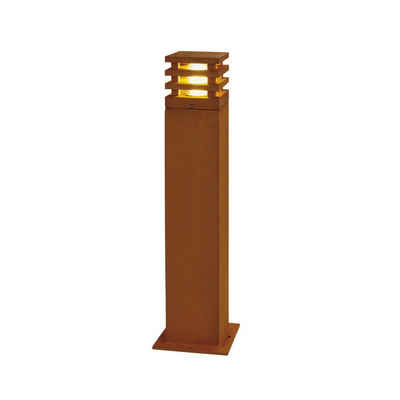 SLV Sockelleuchte Moderne Wegeleuchte Rusty, eckig, 710 mm, E27, IP55, keine Angabe, Leuchtmittel enthalten: Nein, warmweiss, Pollerleuchte, Wegeleuchte, Wegleuchte