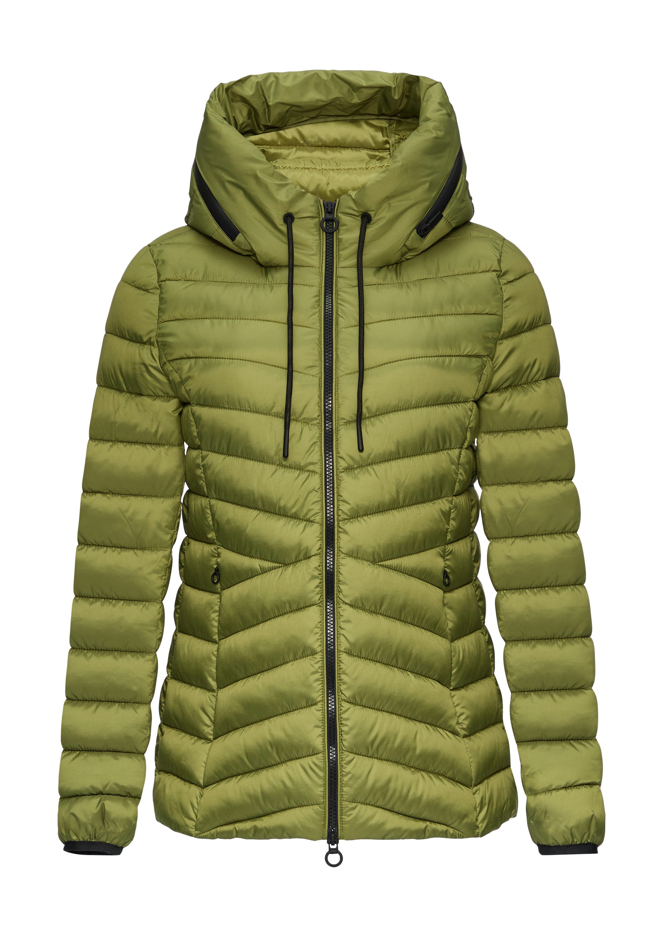 s.Oliver Winterjacke Outdoor-Jacke Leichte Steppjacke mit Logo-Kapuze
