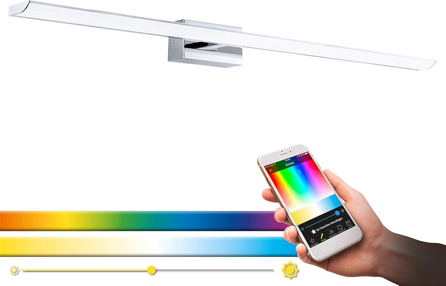 EGLO Außen-Wandleuchte EGLO connect LED Wandlampe Tabiano-C, 1 flammige LED Spiegelleuchte au, EGLO connect LED Wandlampe Tabiano-C, 1 flammige LED Spiegelleuchte au