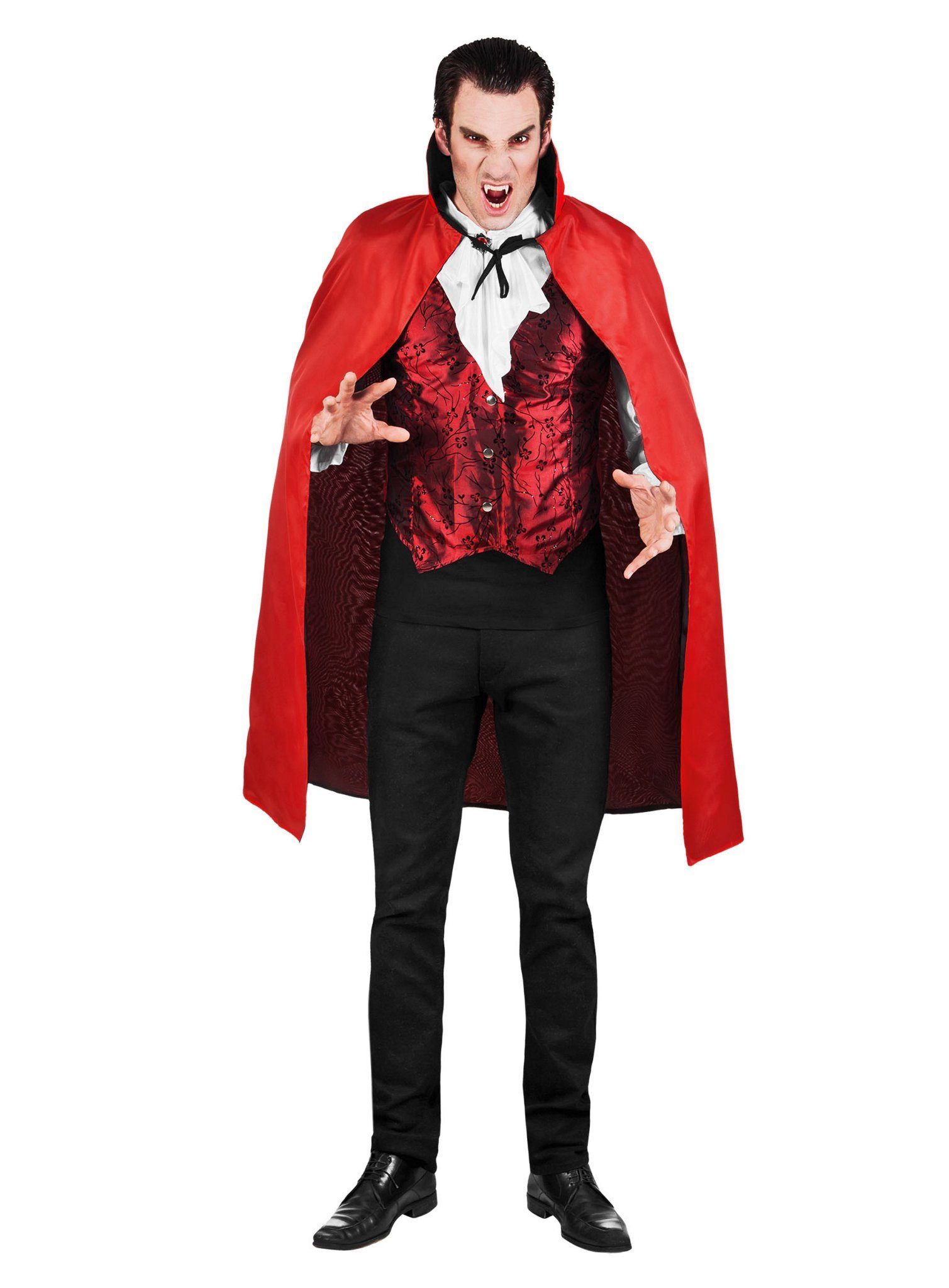 Boland Umhang Kurzes Vampir-Cape schwarz-rot, Zweiseitiger Vampirumhang für günstig online kaufen