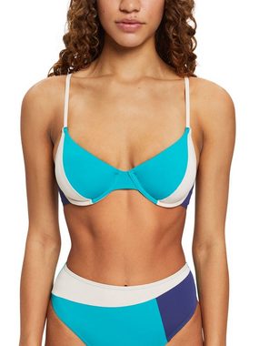 Esprit Bügel-Bikini-Top Bikinitop mit Bügel-Cups im Colour Block-Design
