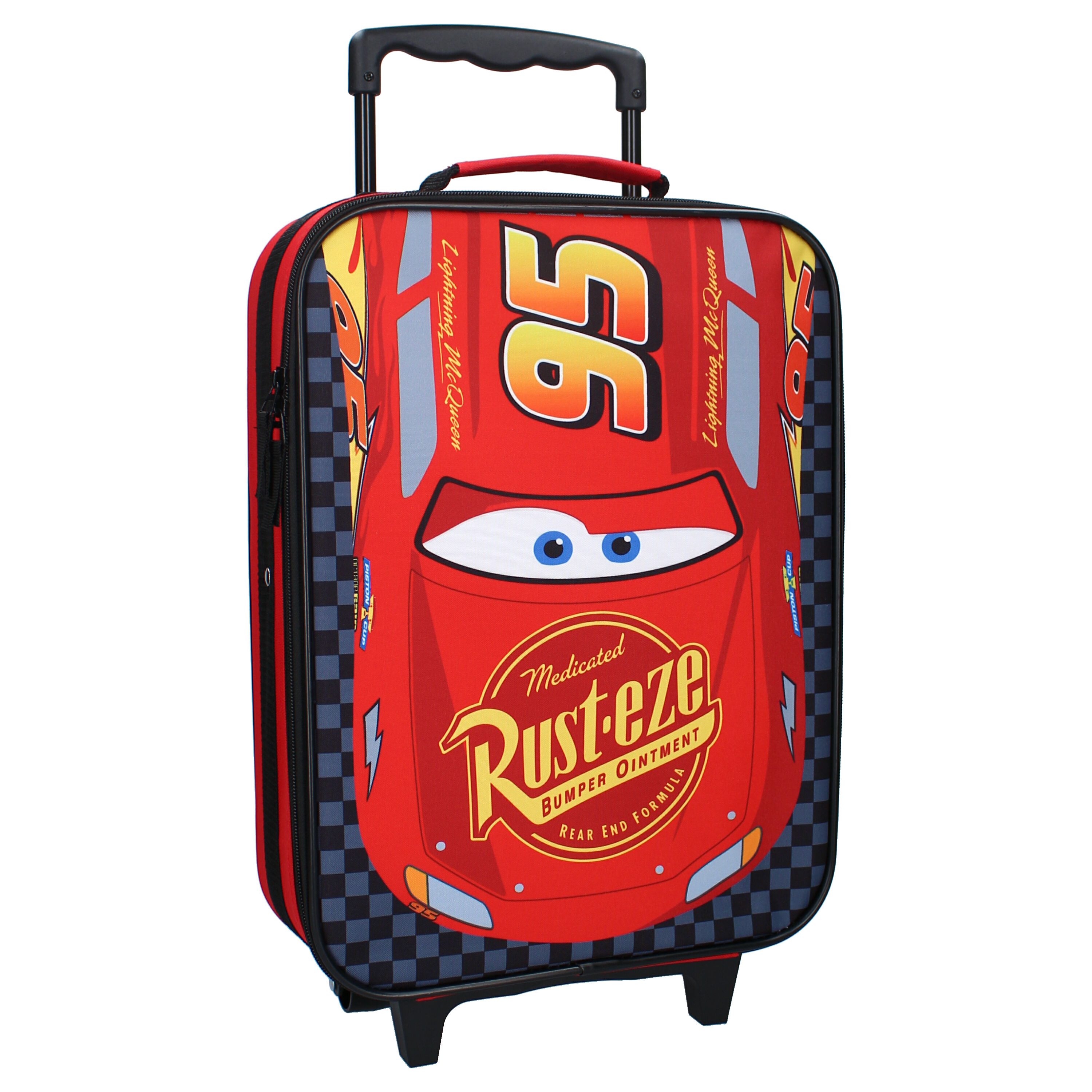 Disney Kinderkoffer Disney Pixar Cars Kinder 2tlg Set Trolley plus Alu Trinkflasche, 2 Rollen