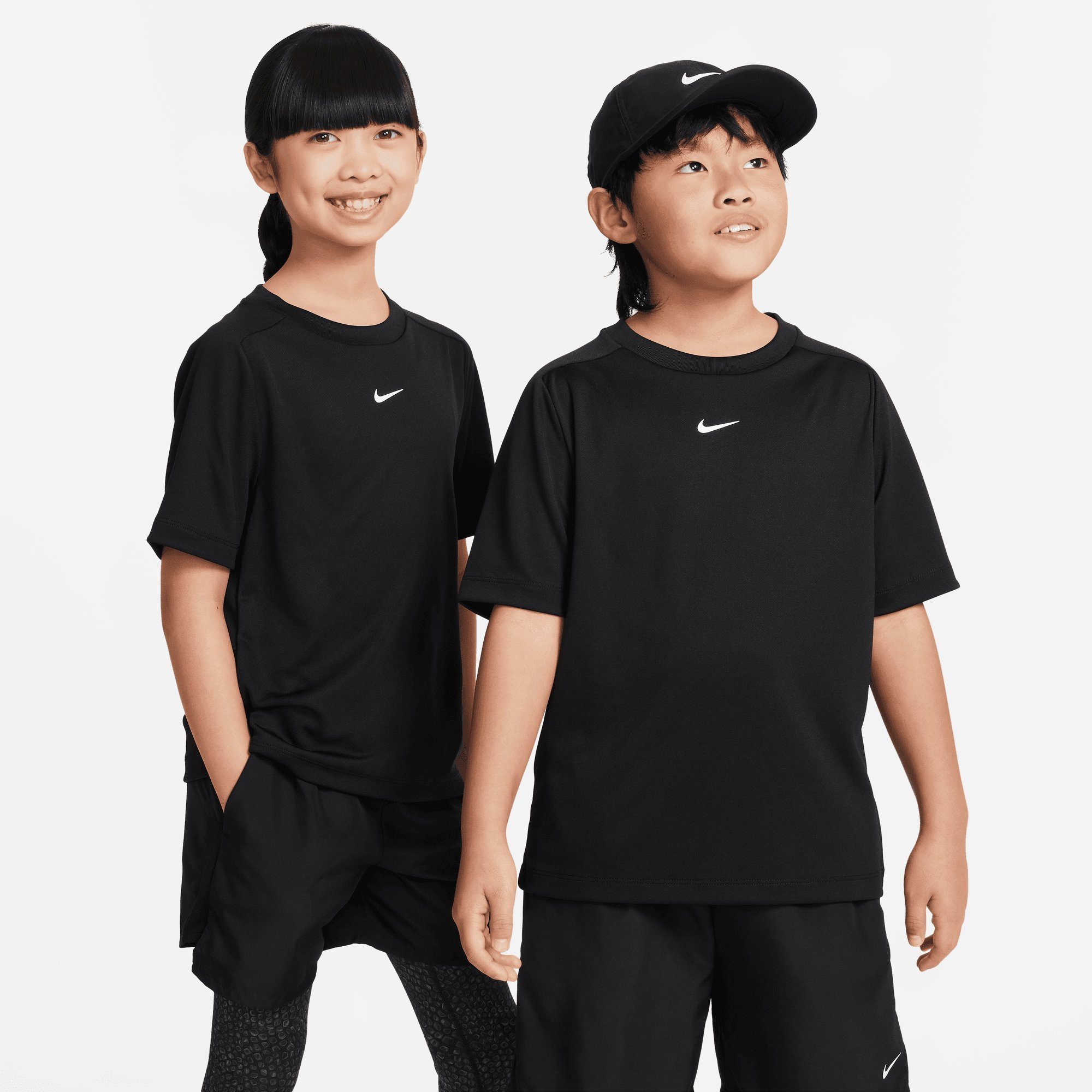 MULTI+ Trainingsshirt (BOYS) TOP Nike KIDS' DRI-FIT BLACK/WHITE BIG TRAINING