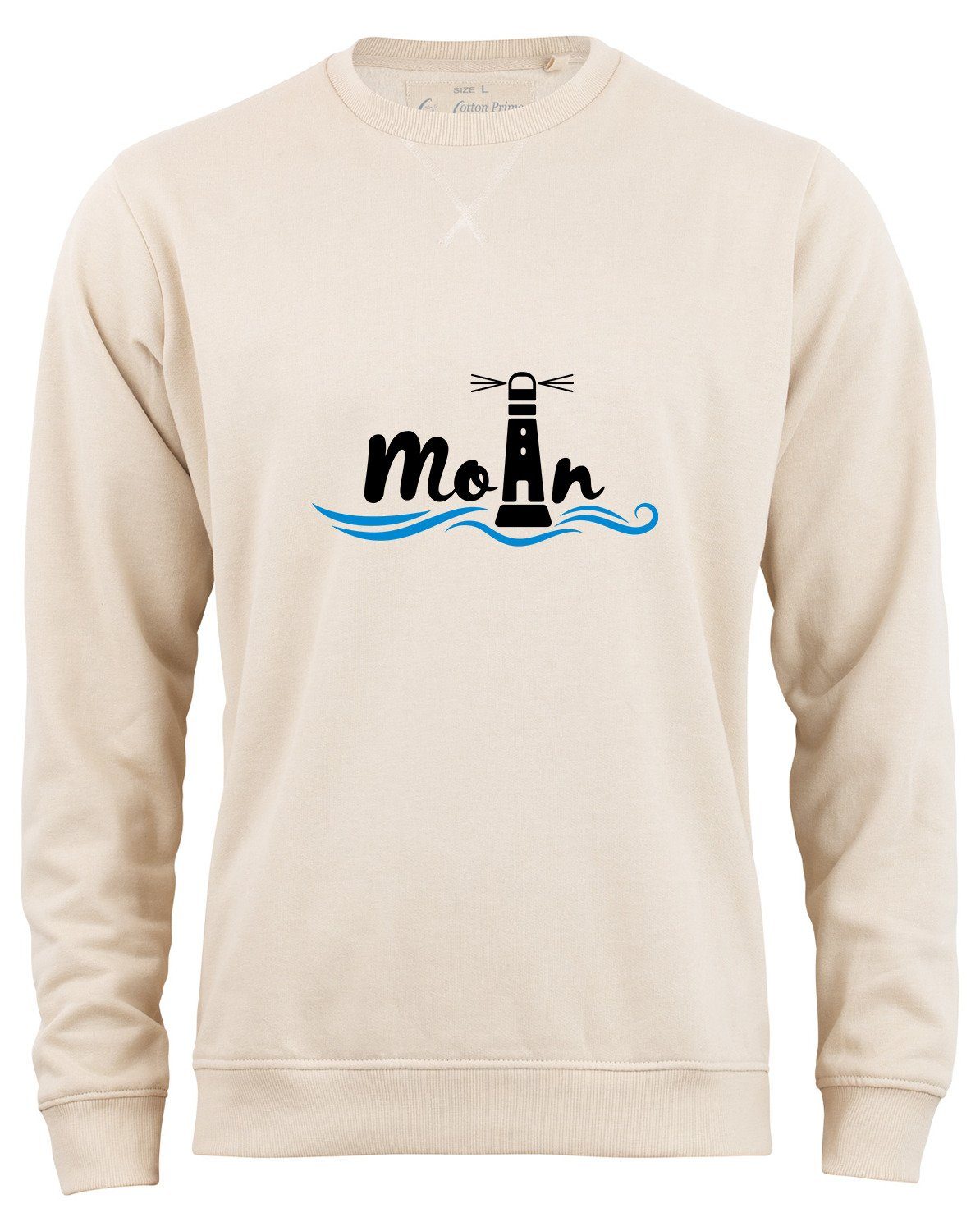 Cotton Prime® Sweatshirt Leuchtturm Moin mit weichem Innenfleece Beige