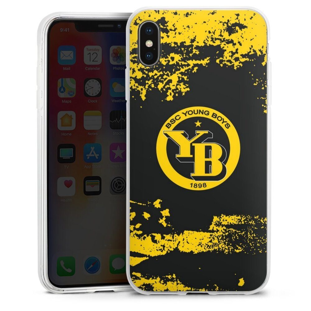 DeinDesign Handyhülle BSC Young Boys Offizielles Lizenzprodukt Fanartikel BSC YB Grunge, Apple iPhone Xs Max Silikon Hülle Bumper Case Handy Schutzhülle