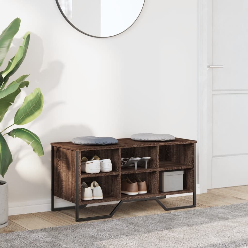 vidaXL Schuhregal Schuhregal Braun Eichen-Optik 90x38x45,5 günstig online kaufen