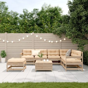 vidaXL Gartenlounge-Set 8-tlg. Garten-Lounge-Set mit Kissen Massivholz Kiefer, (1-tlg)