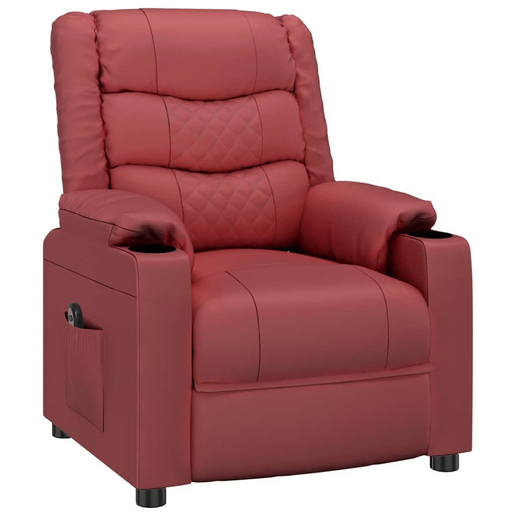 vidaXL Sessel Relaxsessel Elektrisch Weinrot Kunstleder (1-St)