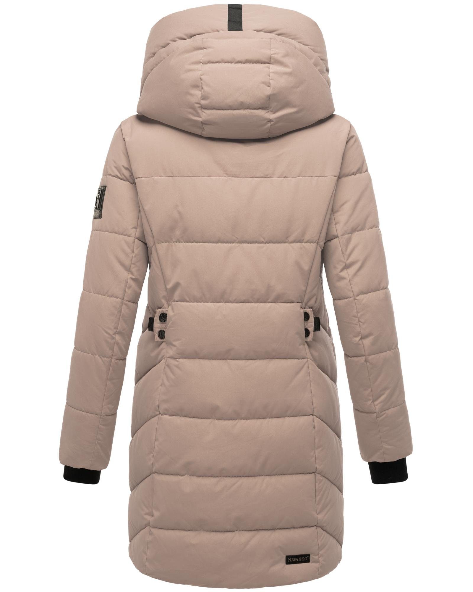 Navahoo Steppmantel Knutschilein Stylischer Damenmantel mit abnehmbarem Fleece-Kragen