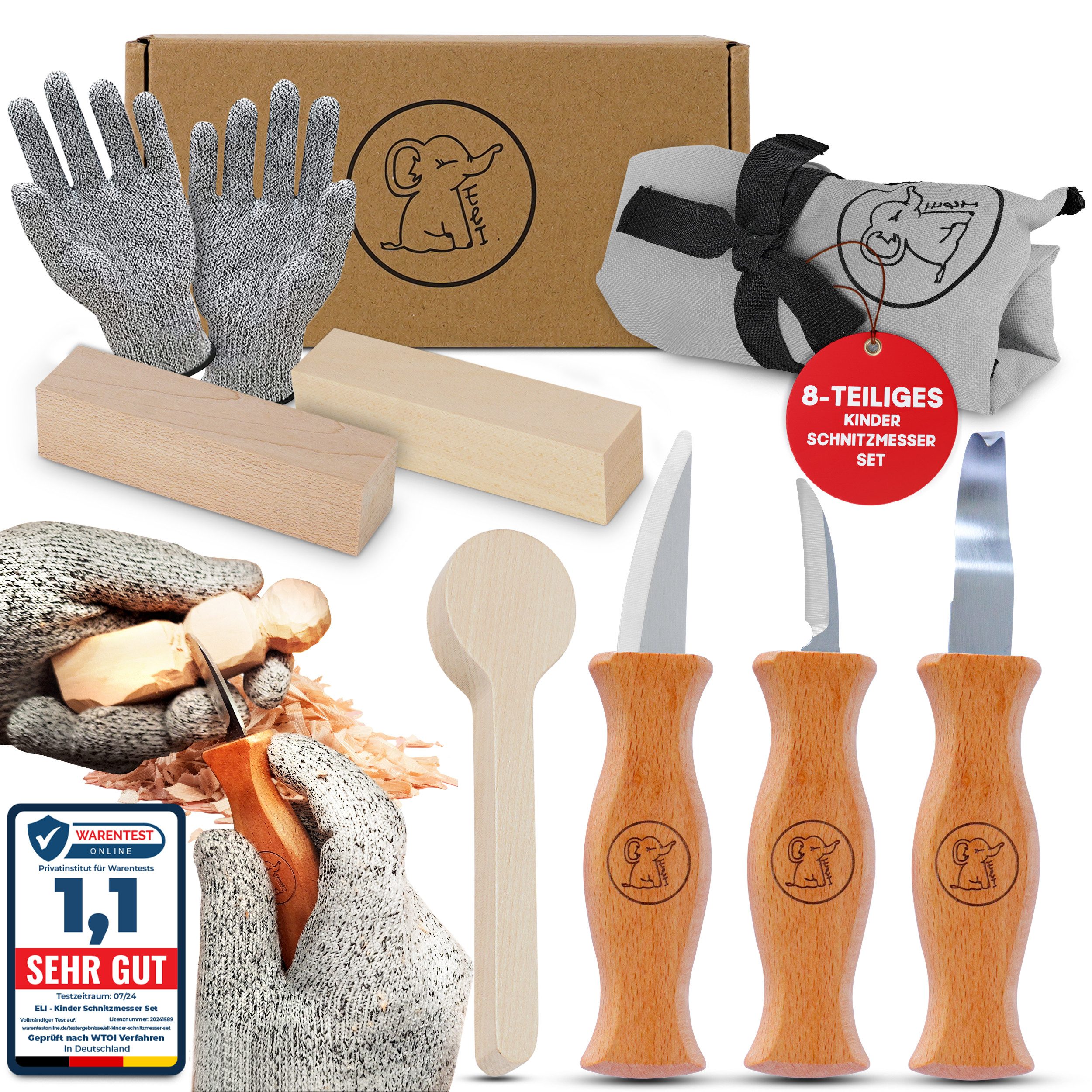 Eli Taschenmesser Schnitzmesser Kinder - Kindermesser - Schnitzset - Kinder günstig online kaufen