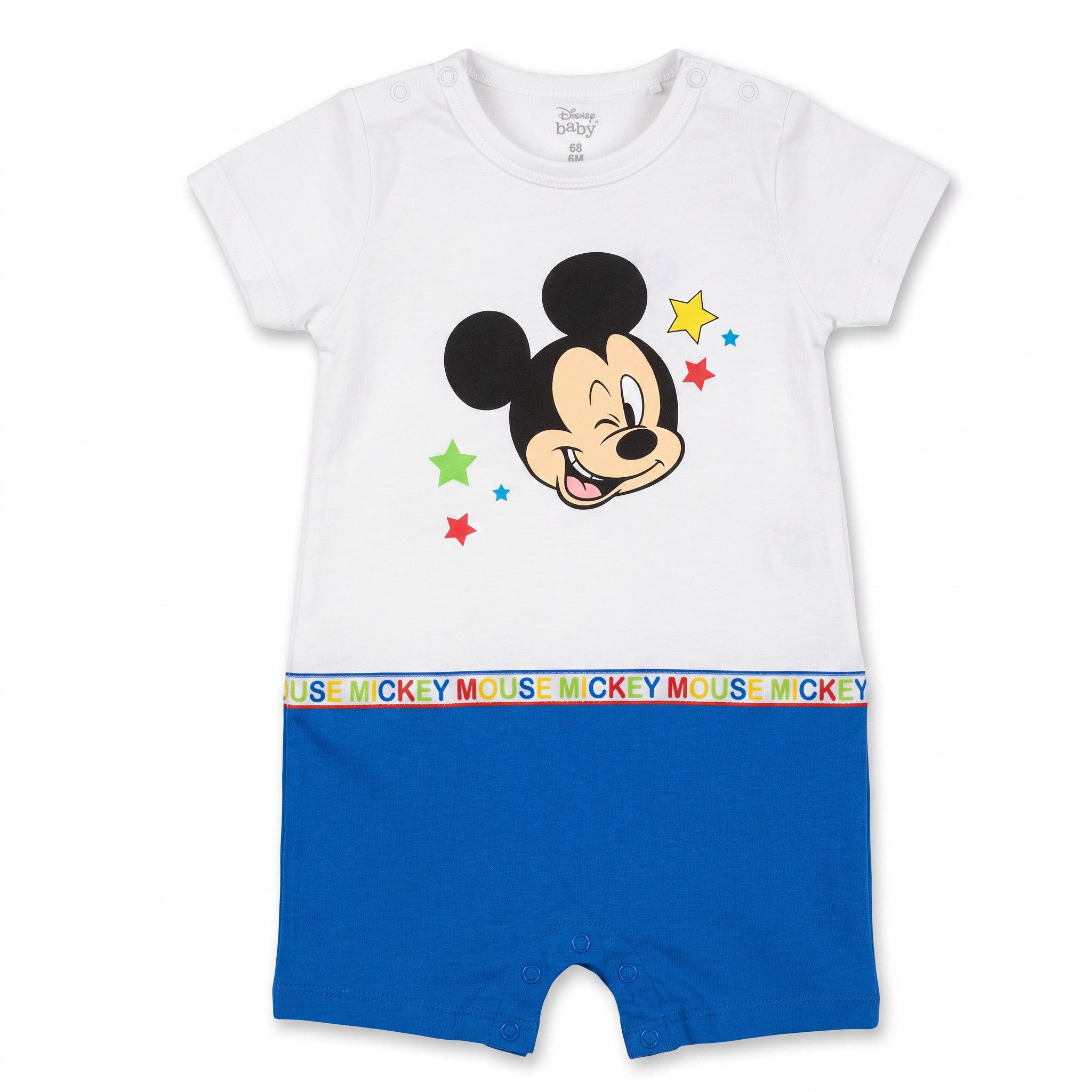 Disney Strampler Disney Mickey Maus Baby Kleinkind kurzarm Body Strampler 100% Baumwolle, Gr. 62 bis 92