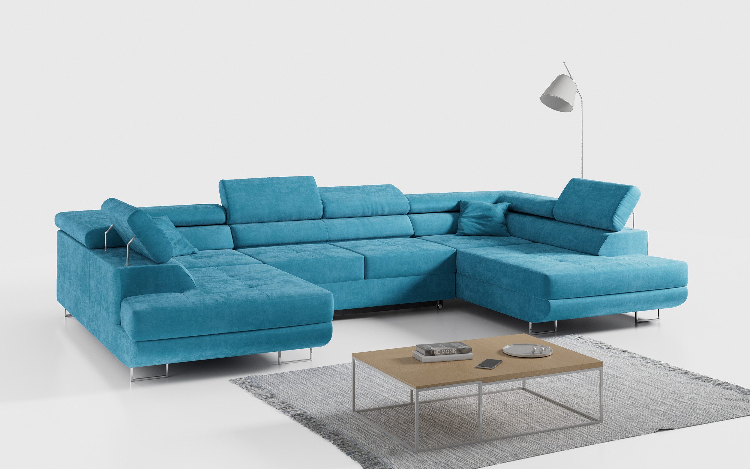 MKS MÖBEL Ecksofa GUSTAW U, Set, Wohnzimmer - Wohnlandschaft, U-Form Couch mit Schlaffunktion