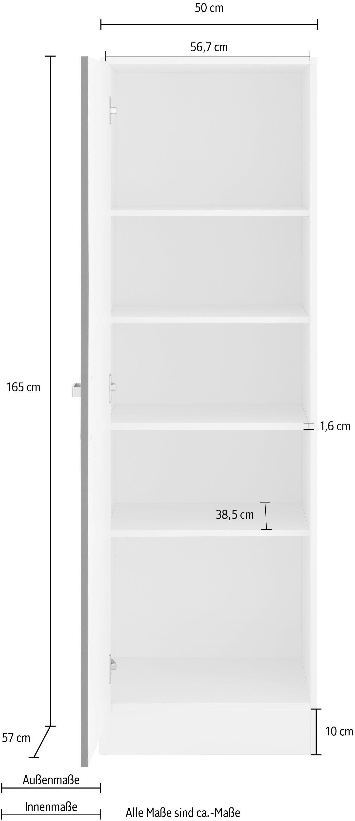 wiho Küchen Seitenschrank 50 cm Husum anthrazit/weiß breit