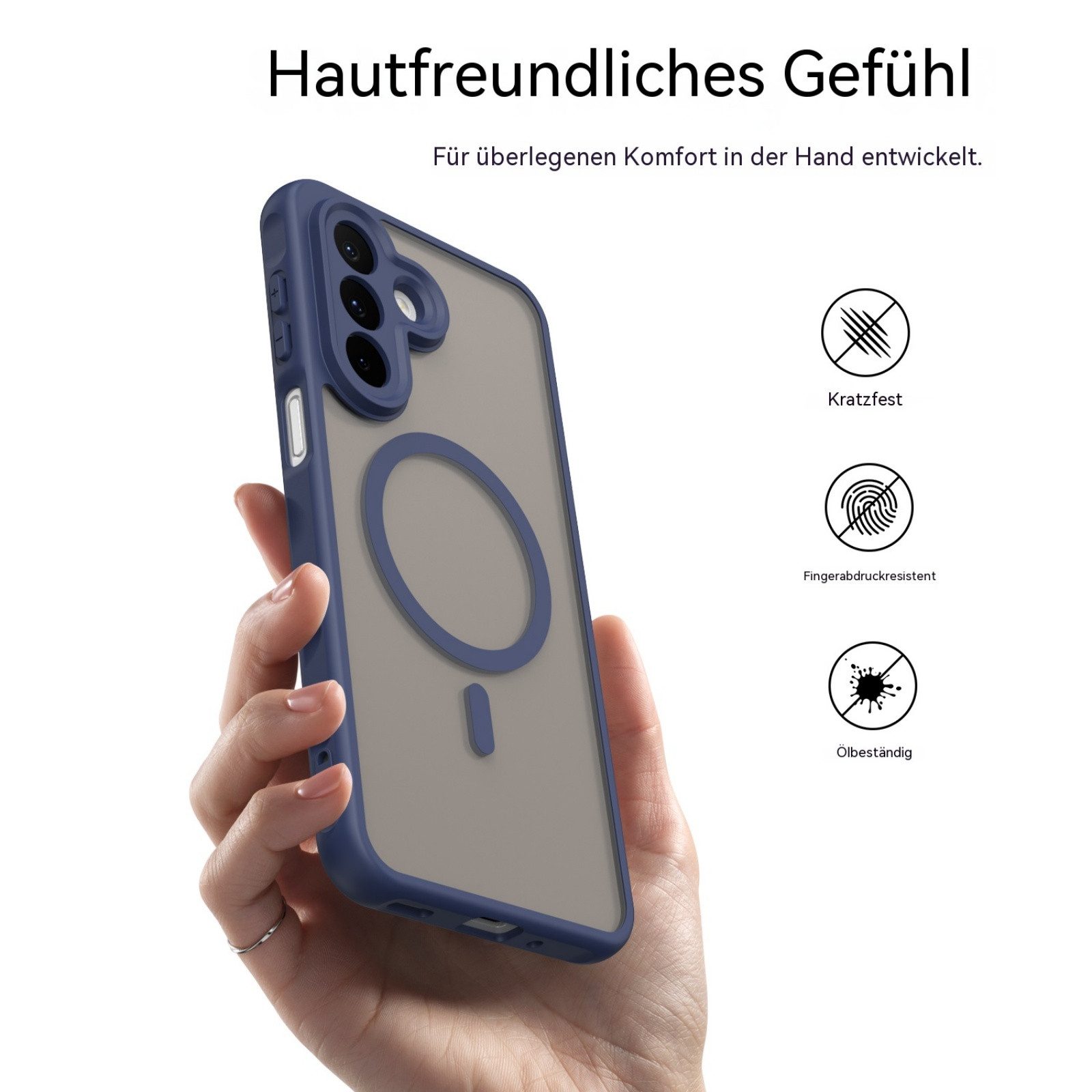 betterfon Handyhülle für Samsung Galaxy A27 Schutzhülle Magnet Case Hülle magnetisch Blau, Magnetisches Laden, mattes Design, kratzfest & stoßfest verarbeitet