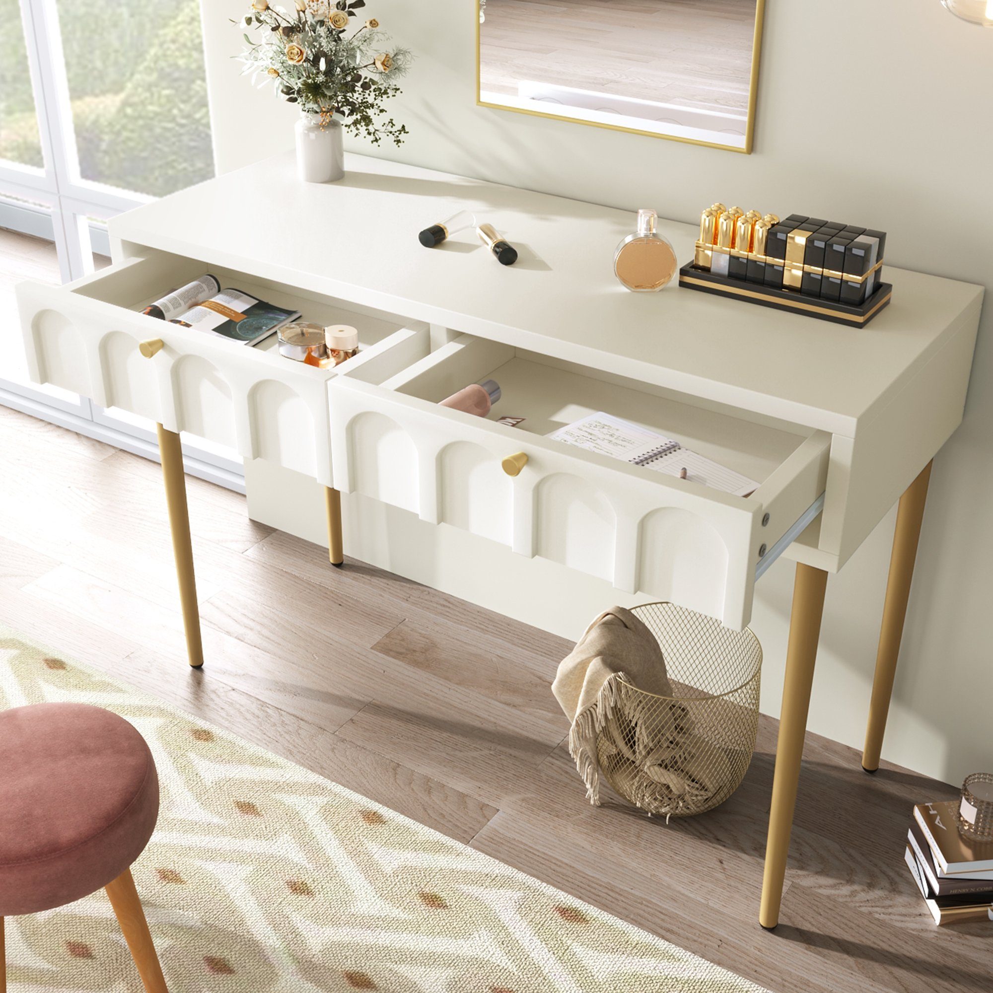 Flieks Schminktisch, Sideboard Schubladenkommode mit 2 günstig online kaufen