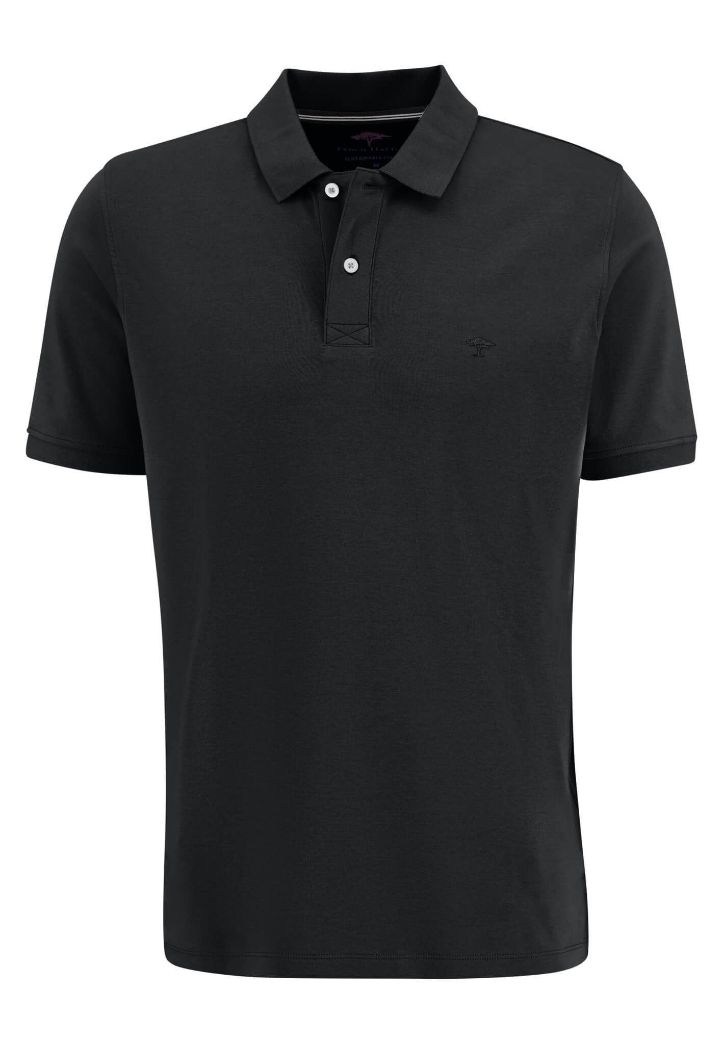 FYNCH-HATTON Poloshirt Weiches Polo-Shirt aus Interlock-Jersey (1-tlg) schwarz