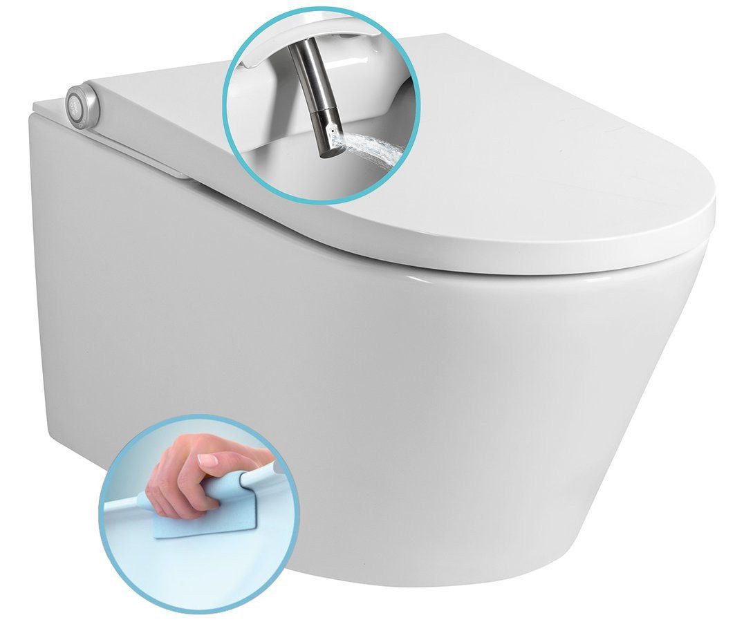 Sapho Tiefspül-WC VEEN CLEAN Wand-WC mit integriertem elektronischem Bidet, Sapho-VE421