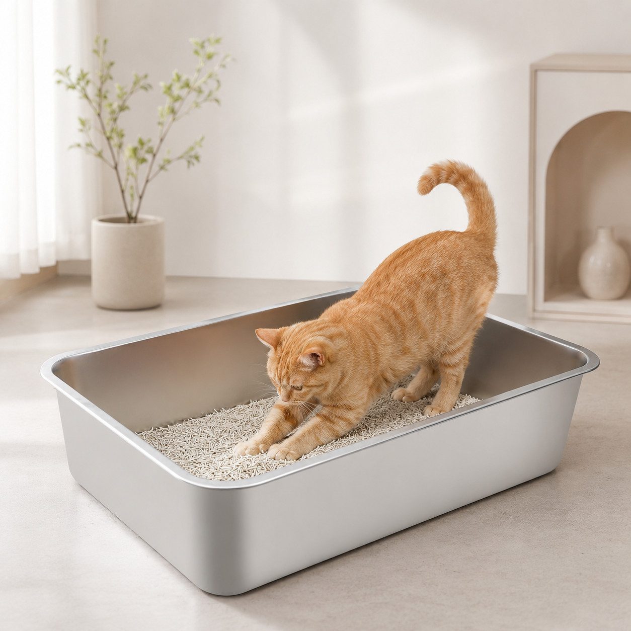 nobleza Katzentoilette Edelstahl Katzenklo Große Katzentoilette Kleine und Mittelgroß