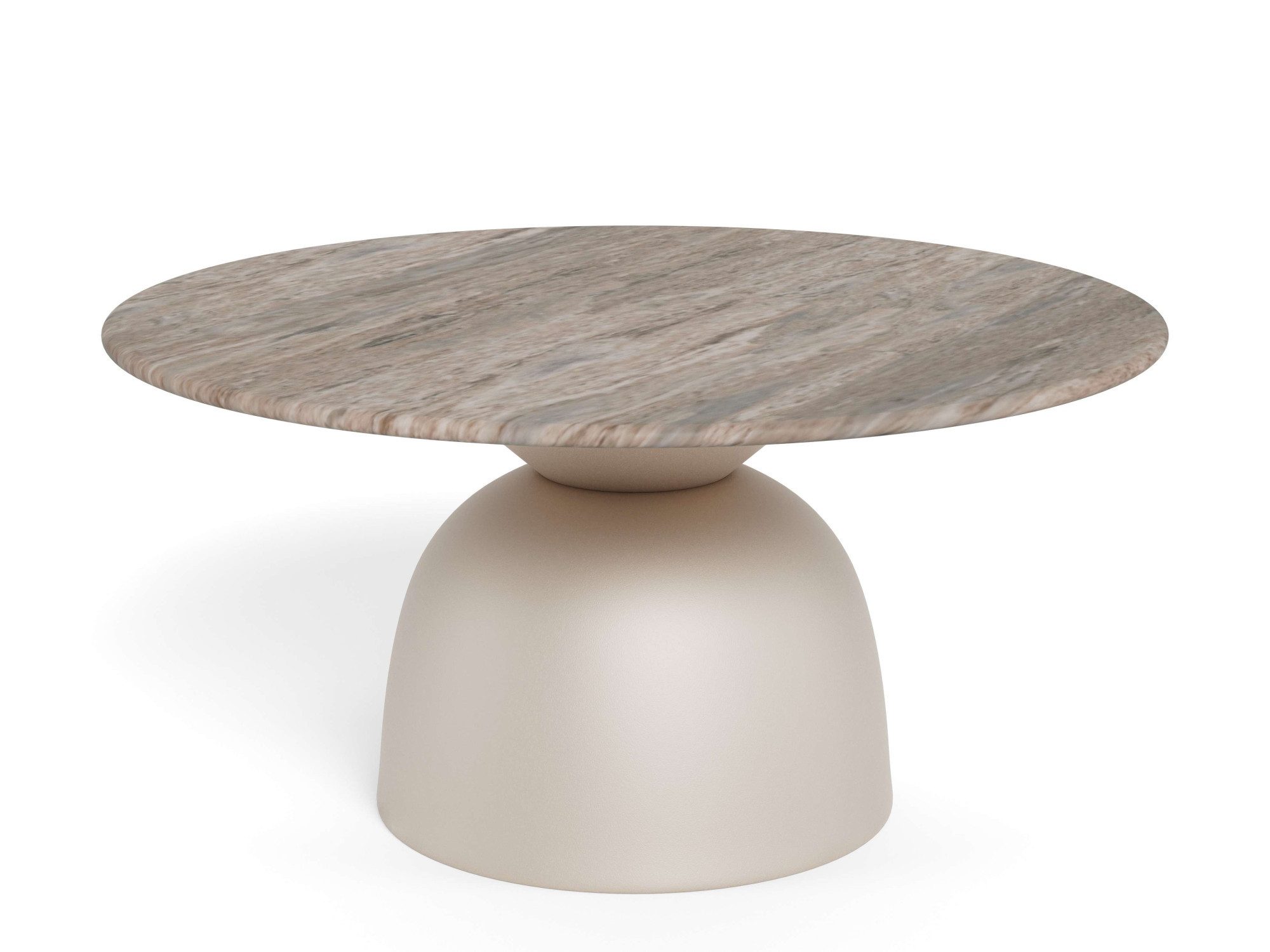 ACTONA GROUP Couchtisch Ferrol Beistelltisch– stilvoll & modern mit eleganter Marmorplatte, Rund. Grauer Toronto Marmor, raues Stahlgestell, grau. Ø: 80 cm – Bild 4 von 5