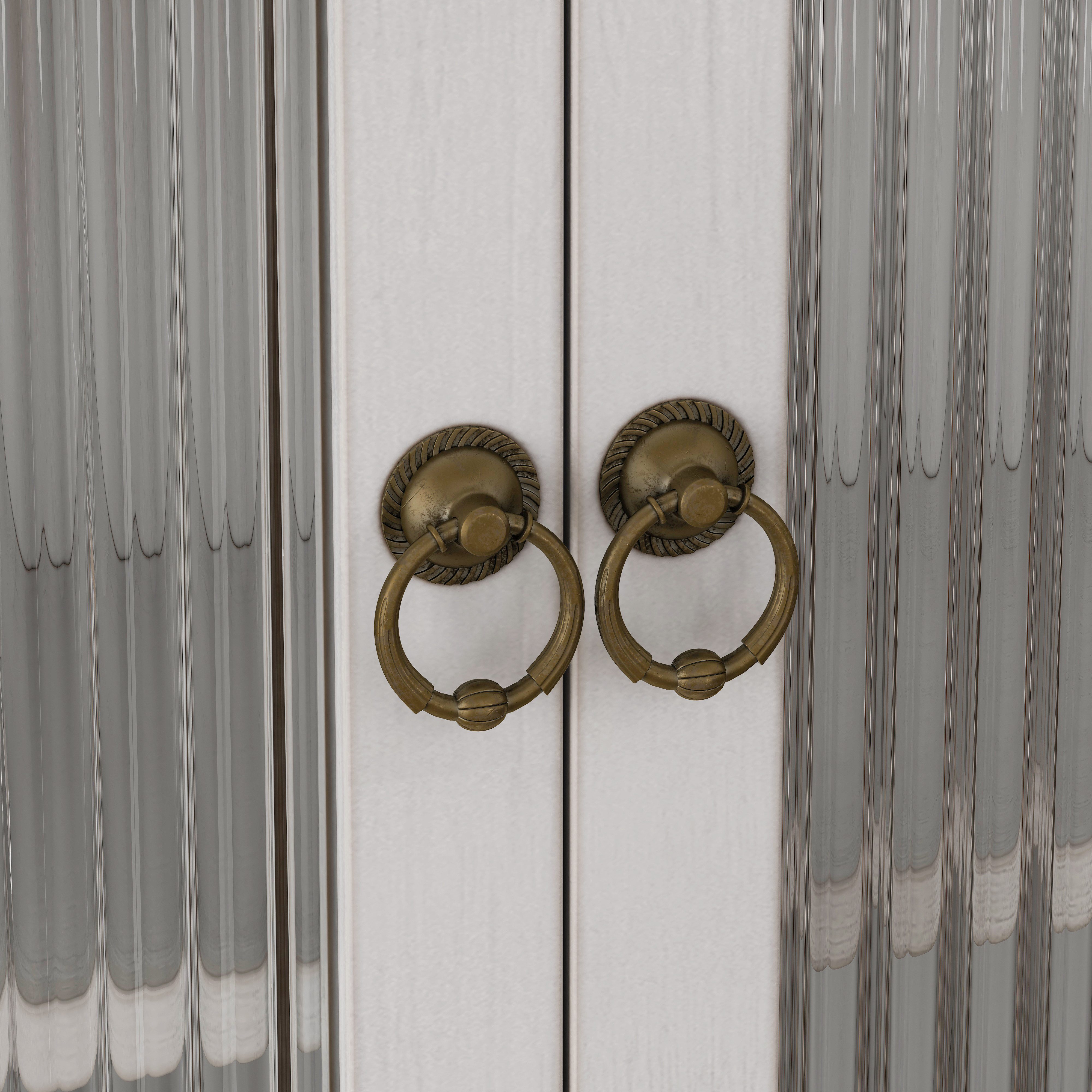 FANNOU Hängeschrank Glastür Vintage Doppeltür Wandschrank, 63 x 60 x 18 cm für Badezimmer, Küche, Esszimmer