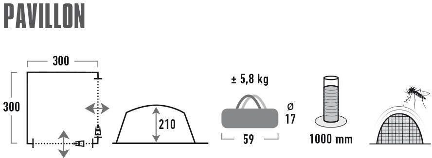 High Peak Pavillon 3x3m