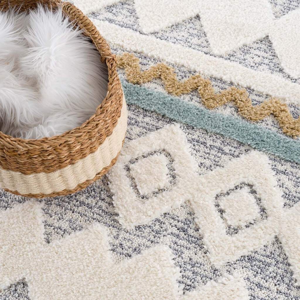 Carpet City Hochflor-Teppich Focus 3013, rechteckig, Höhe: 20 mm, Läufer, Boho, Hochtief-Muster/ 3D-Effekt, für Wohnzimmer, Schlafzimmer