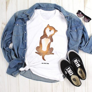 Mr. & Mrs. Panda T-Shirt Hund Streicheln - Weiß - Geschenk, Jubiläum, Hundespruch, Sprüche, Hu (1-tlg)