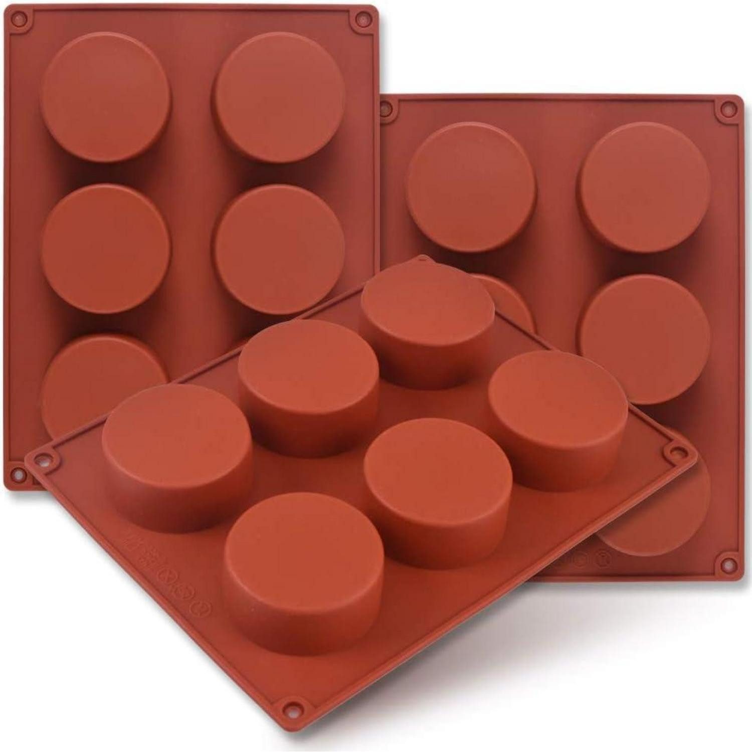 Silikonform Zylinder-Silikonform 3er Pack 6 Mulden 5,1 cm für