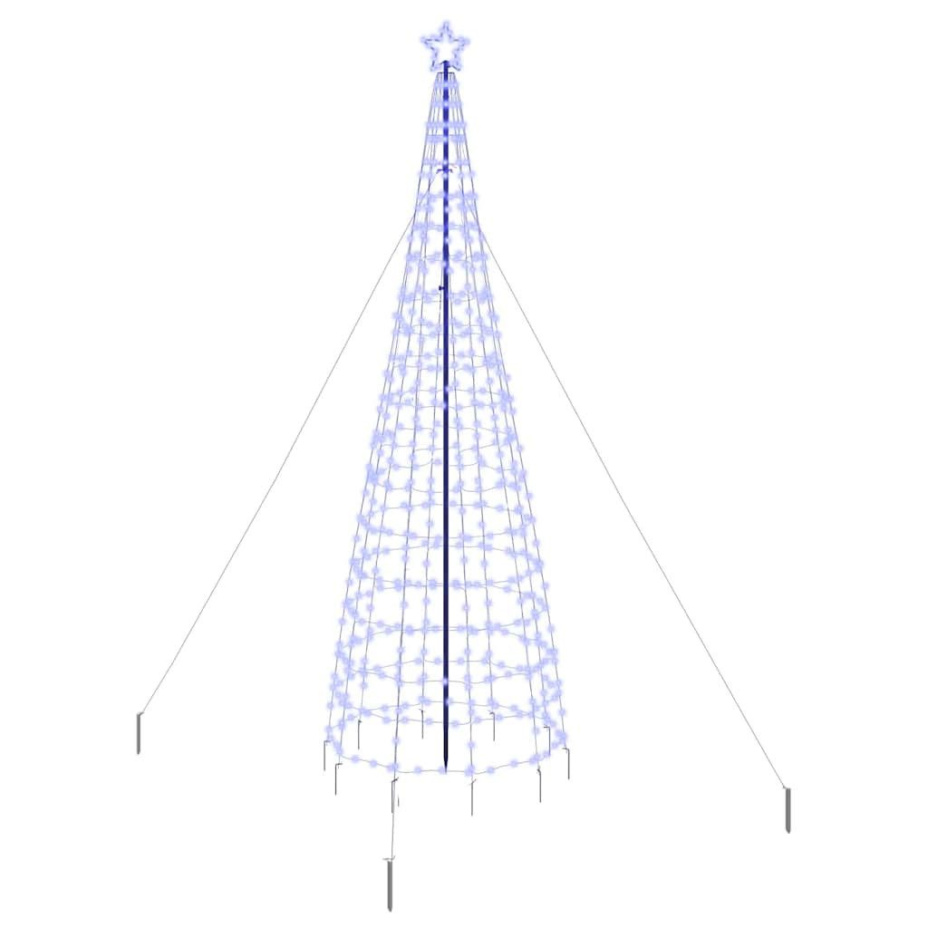 vidaXL LED Baum LED Weihnachtsbaum mit Erdspießen Blau 400 cm Eisen