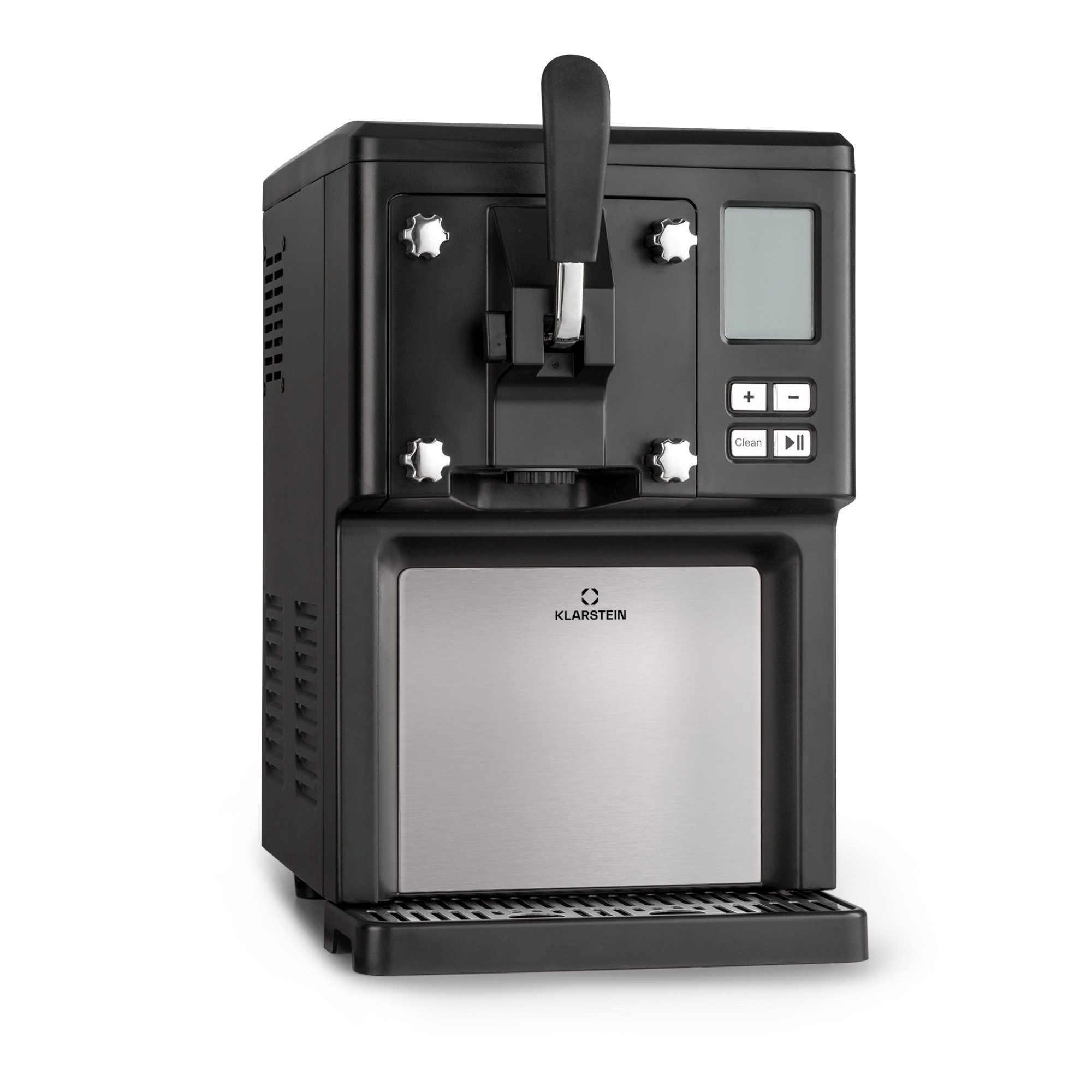 Klarstein Eismaschine Sweet Sundae Eiscrememaschine 1,5 L Kompressor Edelstahl schwarz, 1.5 l, 250 W, Eismaschine Softeisbereiter für Frucht- & Milcheis