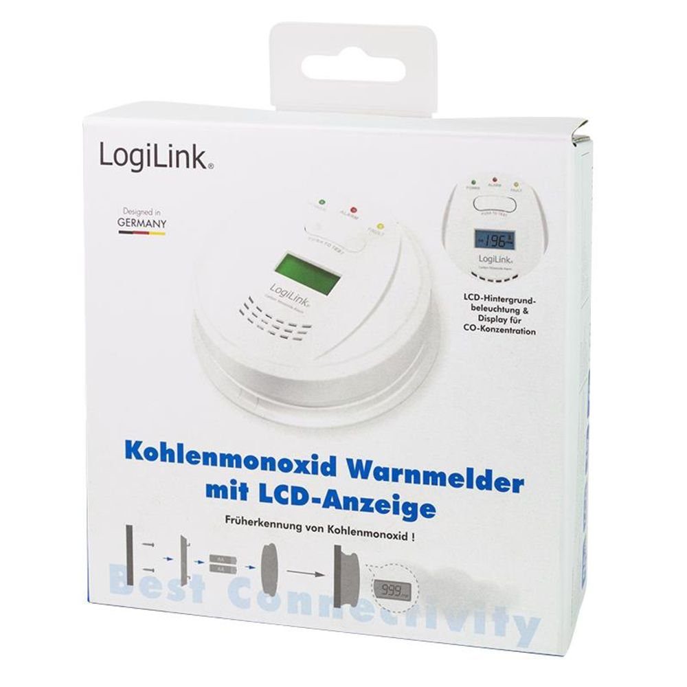 LogiLink SC0111 CO-Melder (mit LCD Display, LED Signal, 85 dB)