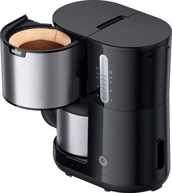 Braun Filterkaffeemaschine PurShine KF1505 BK, 1,2l Kaffeekanne, Papierfilter, Thermokanne schwarz