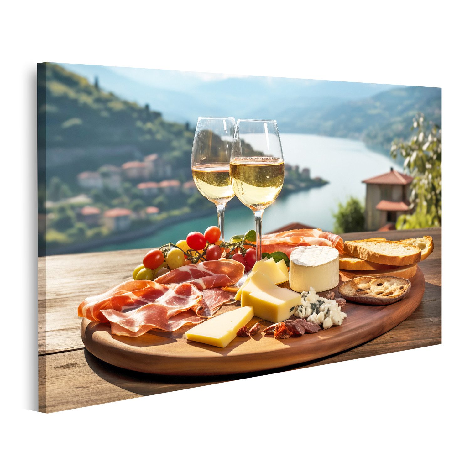 islandburner Leinwandbild Italienische Vorspeise Prosciutto Antipasti günstig online kaufen