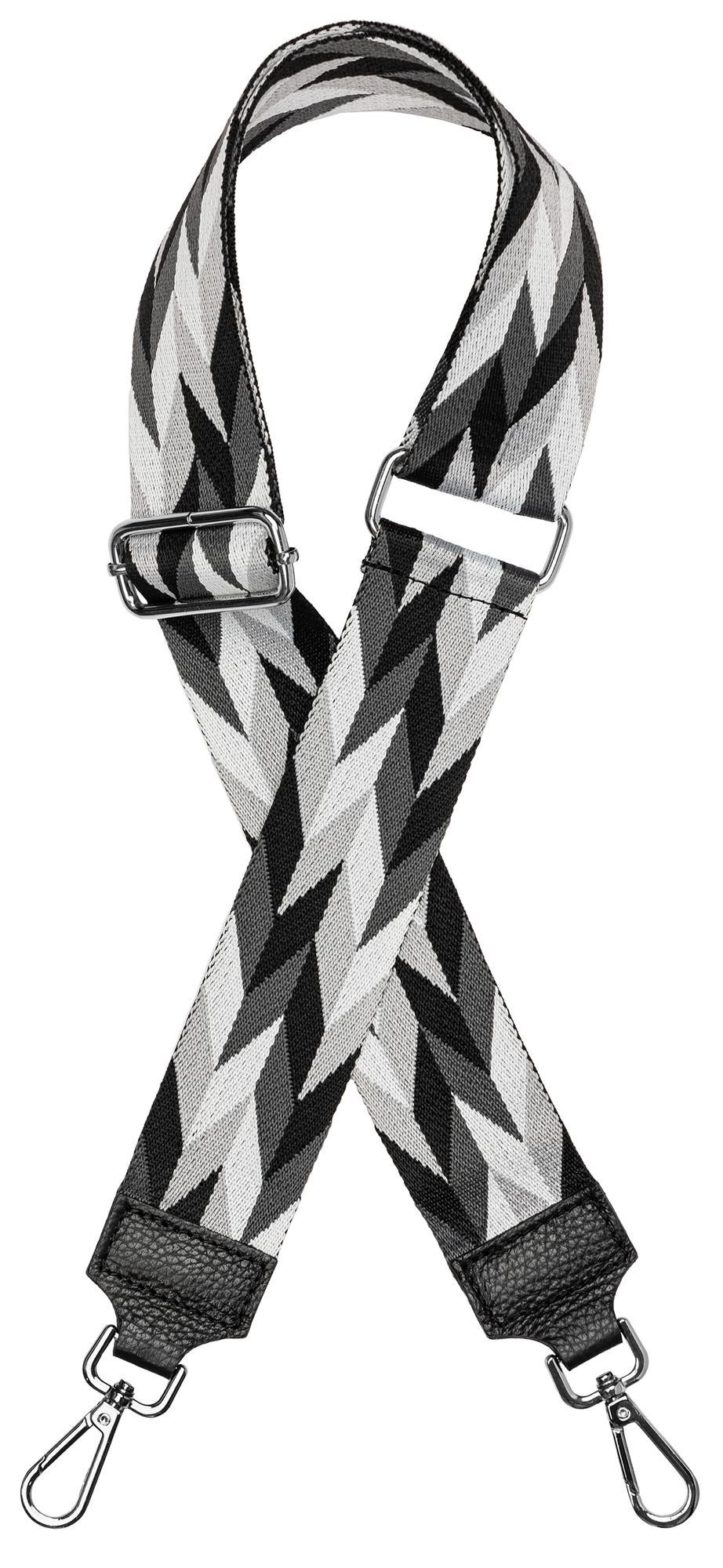 Caspar Schultertasche BSG04 breiter Leder / Textil Schultergurt mit silberf günstig online kaufen