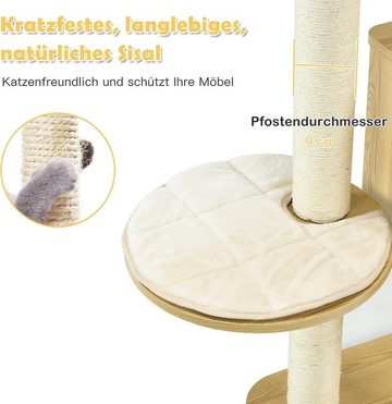 KOMFOTTEU Kratzbaum Kletterbaum, mit 4 Plattformen, 135x68x48cm