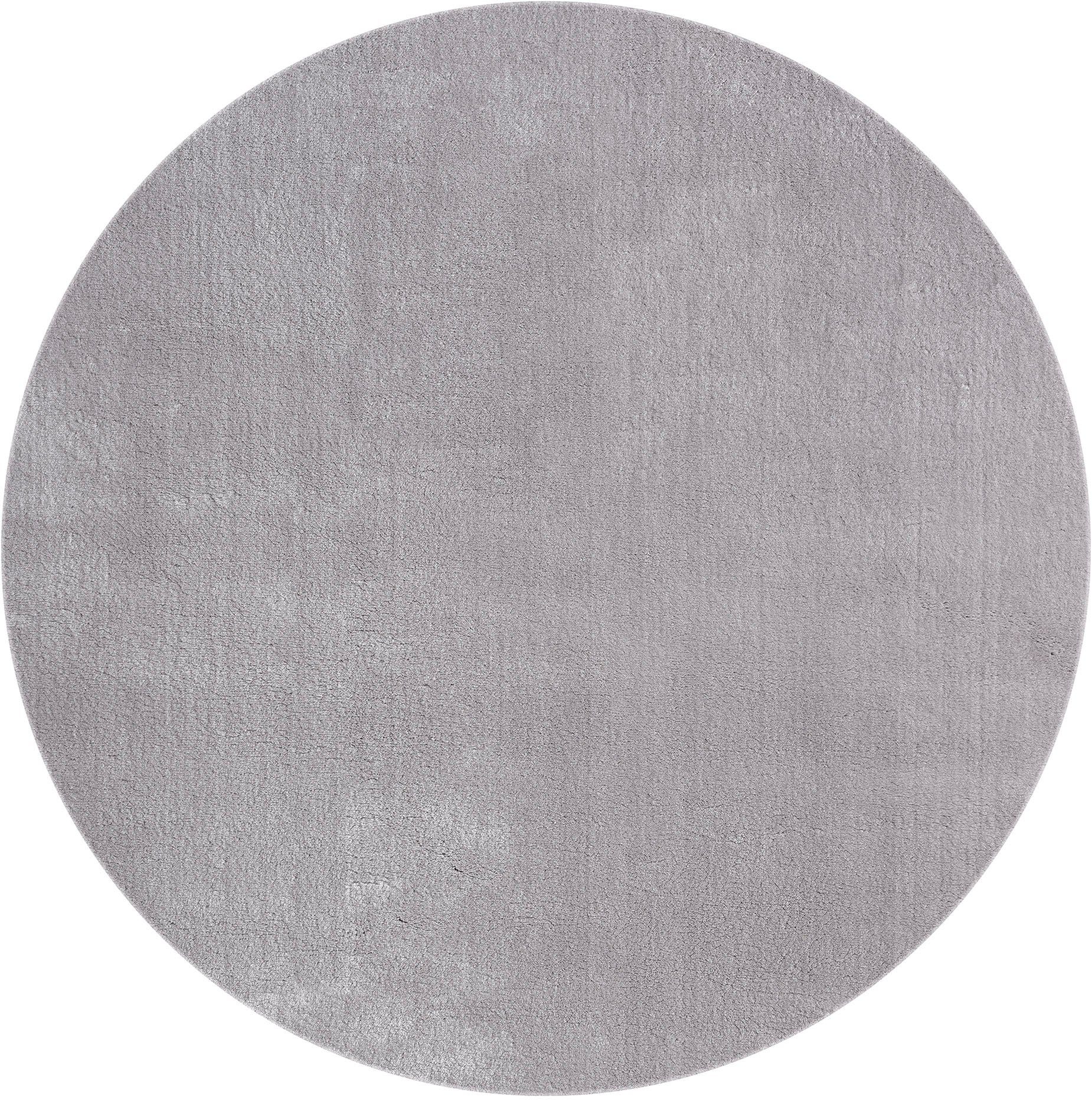 Teppich Loft 37, merinos, rund, Höhe: 19 mm, Kunstfellteppich besonders weich und kuschelig, Fell Haptik grau