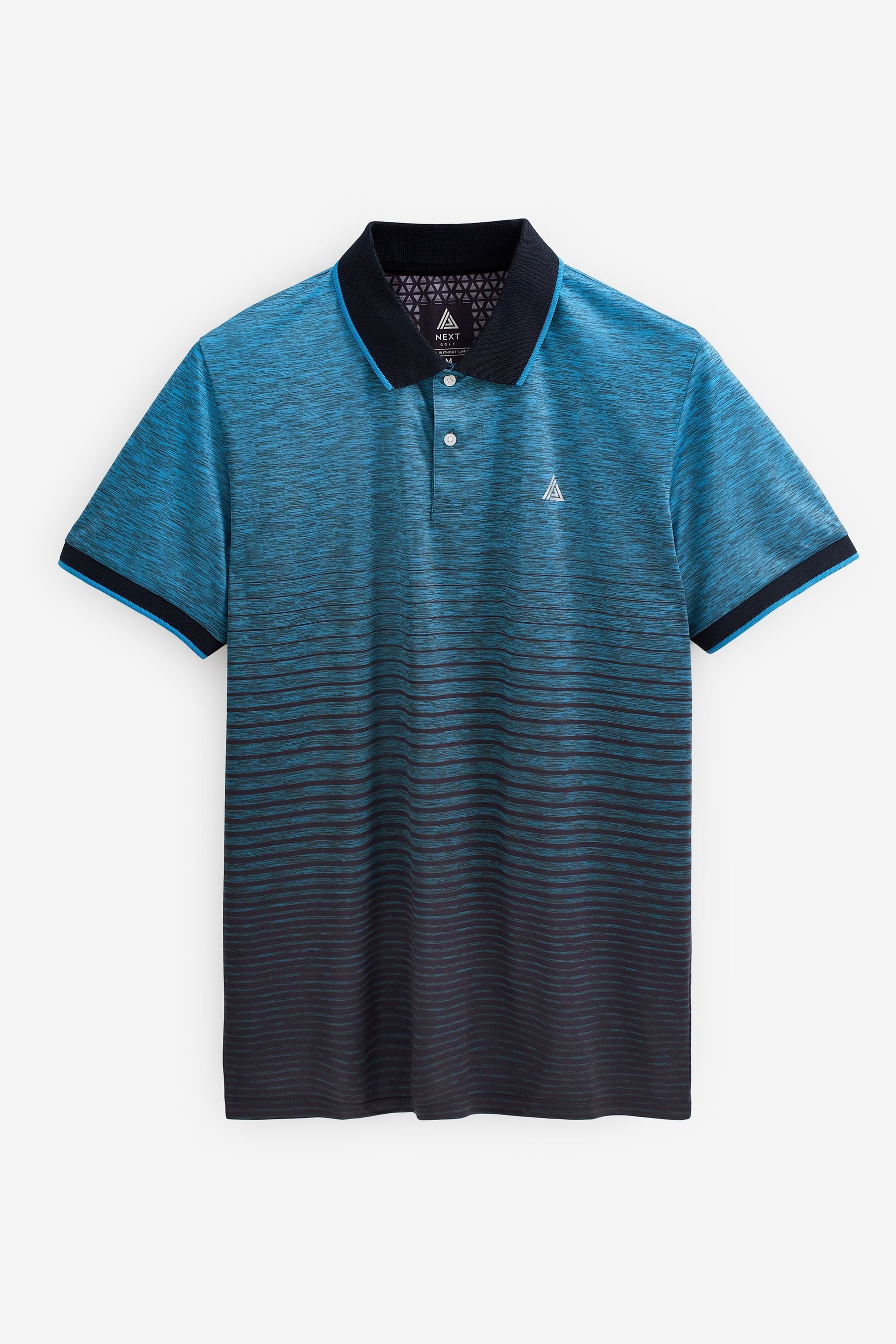 Next Poloshirt Active & mit Poloshirt (1-tlg) Blue Golf Print