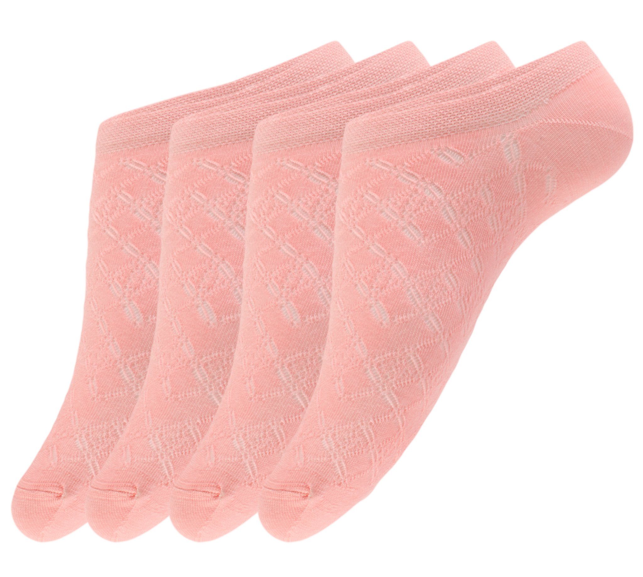 Sneakersocken 4 Paar rutschfeste Sneaker Socken für Damen Footies Füßlinge