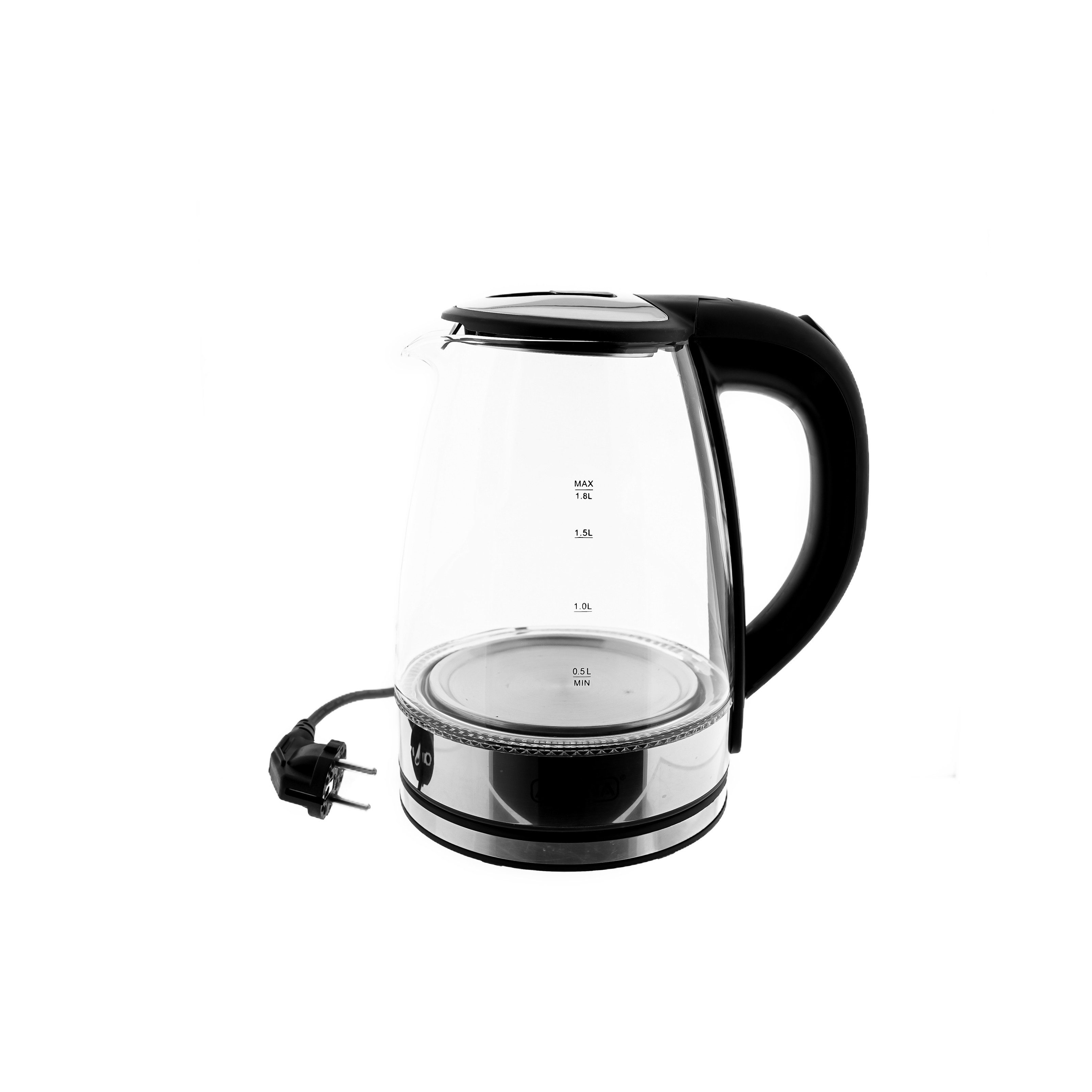 Almina Єлктрочайники 1,8 Liter Glaswasserkocher mit Wasserstandsanzeige LED-Beleuchtung