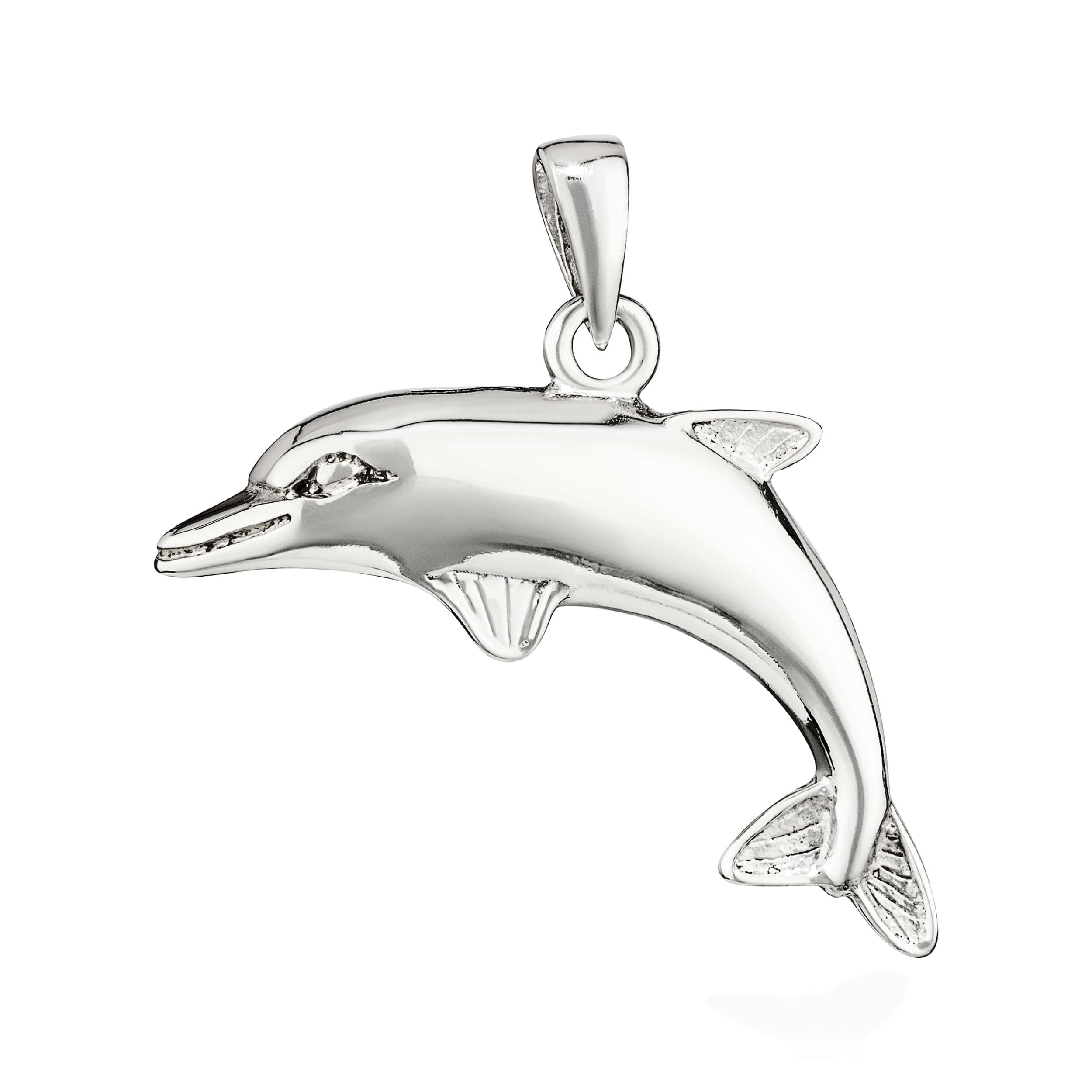 NKlaus Kettenanhänger Minutiöser Kettenanhänger Delphin Feso 925 Silber Damen Ketten - Charm