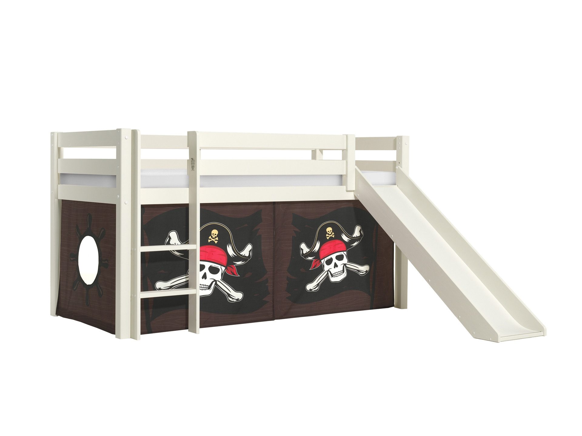 Vipack Spielbett "Pino, Kiefer massiv, mit Rolllattenrost u. Textil-Set, Ma günstig online kaufen