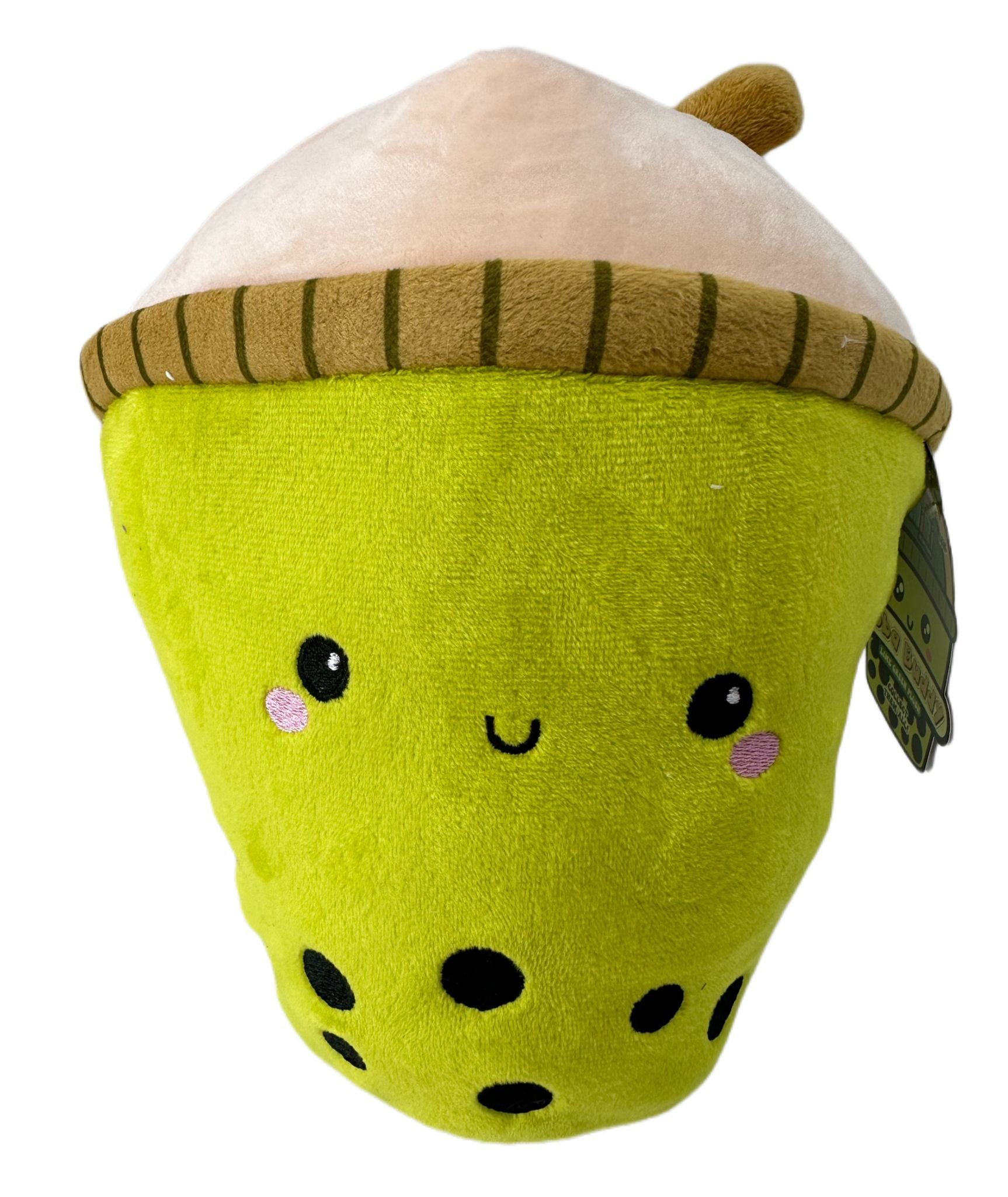 Kuscheltier Bubble Tea Plüschtier 26 cm – Boba Kuscheltier Kissen für Kinder grün
