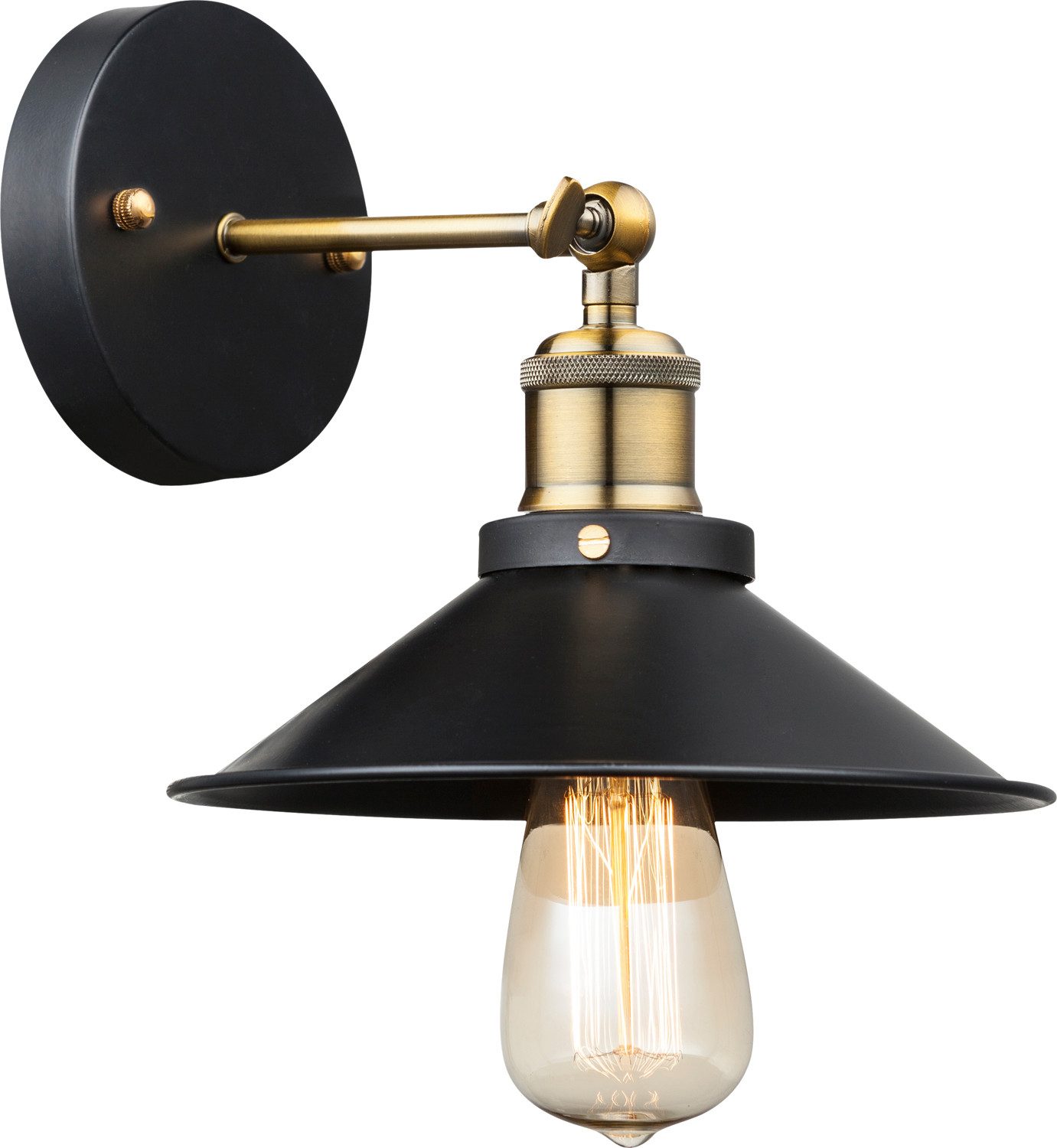GLOBO LIGHTING Wandleuchte LENIUS, ohne Leuchtmittel, Wandlampe / Schlafzimmer / Wohnzimmer / messingfarben / E27