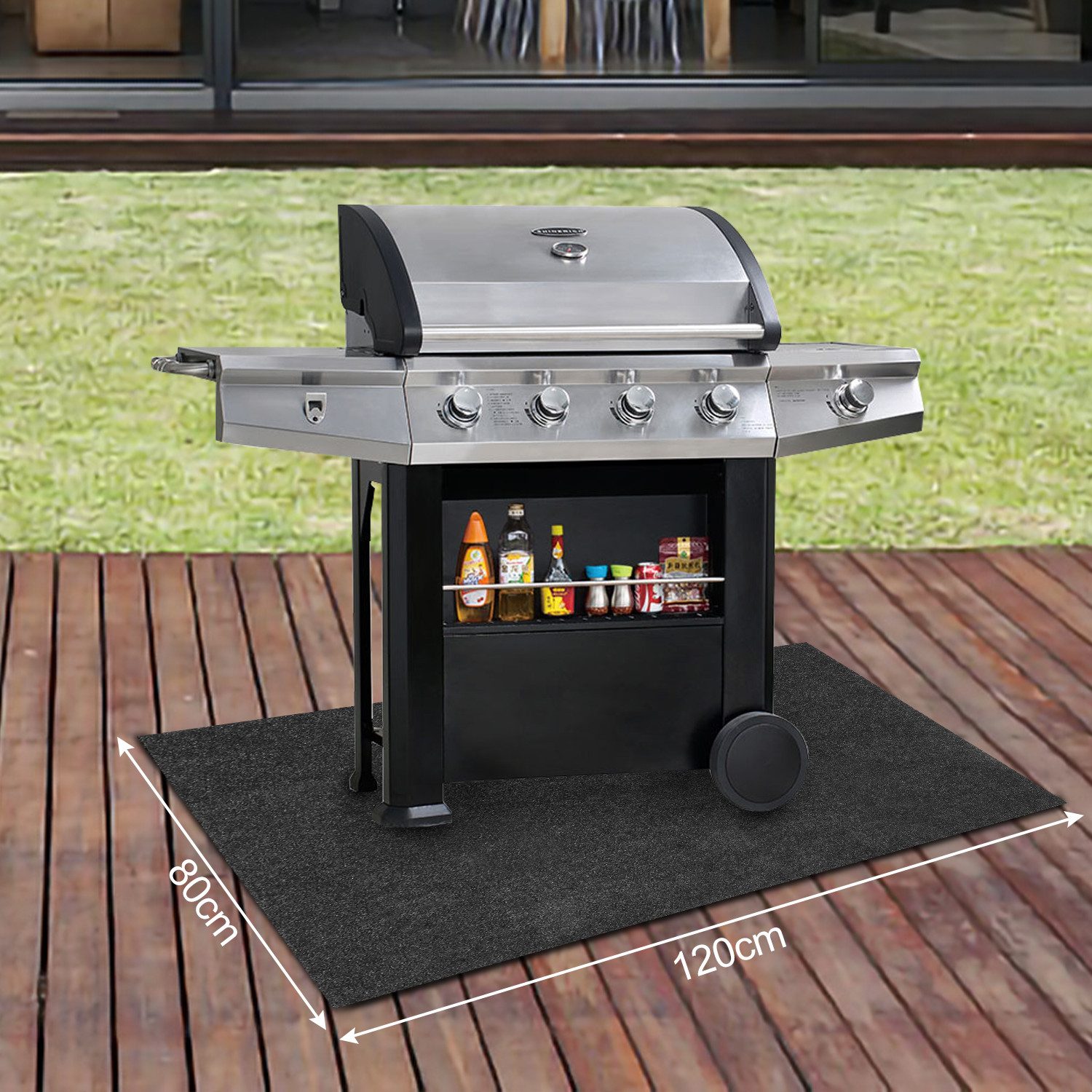 Clanmacy Outdoorteppich BBQ Matte Grillteppich Grillmatte günstig online kaufen