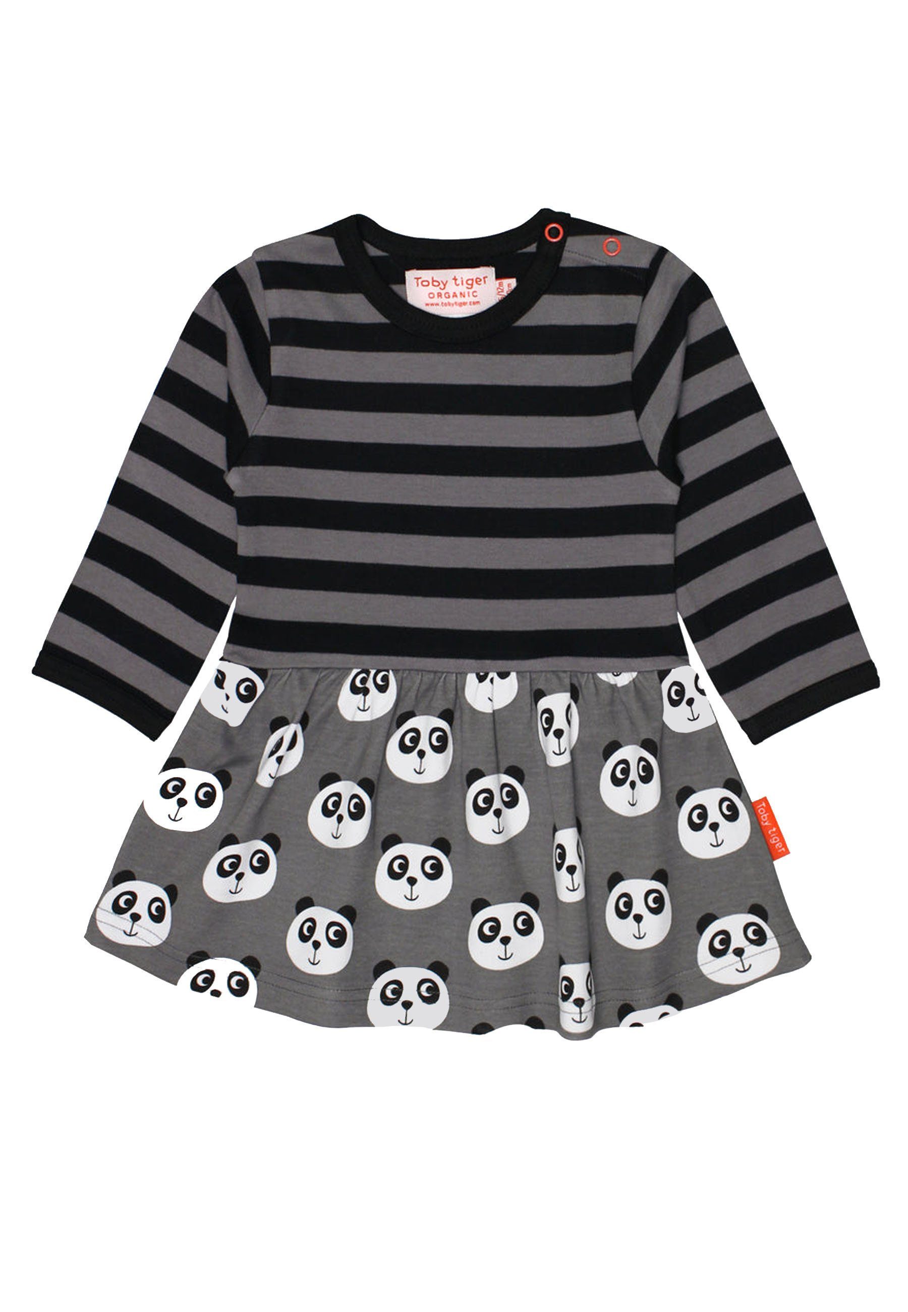 Toby Tiger Shirtkleid Kleid mit Panda und Streifen Print