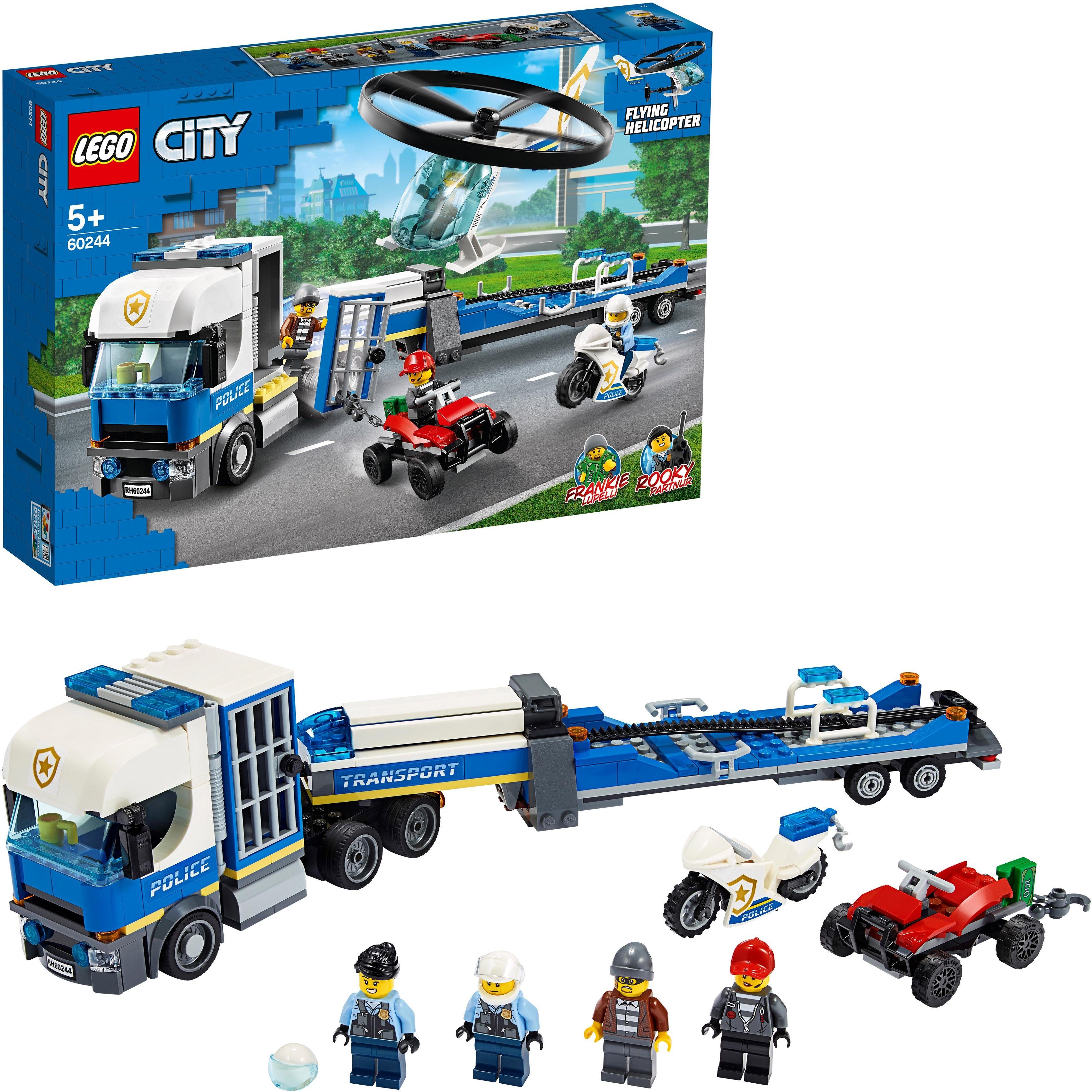 Image of LEGO 60244 Polizeihubschrauber-Transport Bausatz, Mehrfarbig