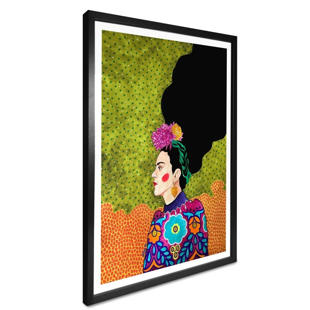 Kahlo, Art Wandbild Frau Poster kraftvolles Poster Wall Sommer Portrait Wohnzimmer Frida modern K&L Hülya