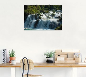 Artland Wandbild Krka Wasserfälle, Gewässer (1 St), als Leinwandbild, Poster in verschied. Größen