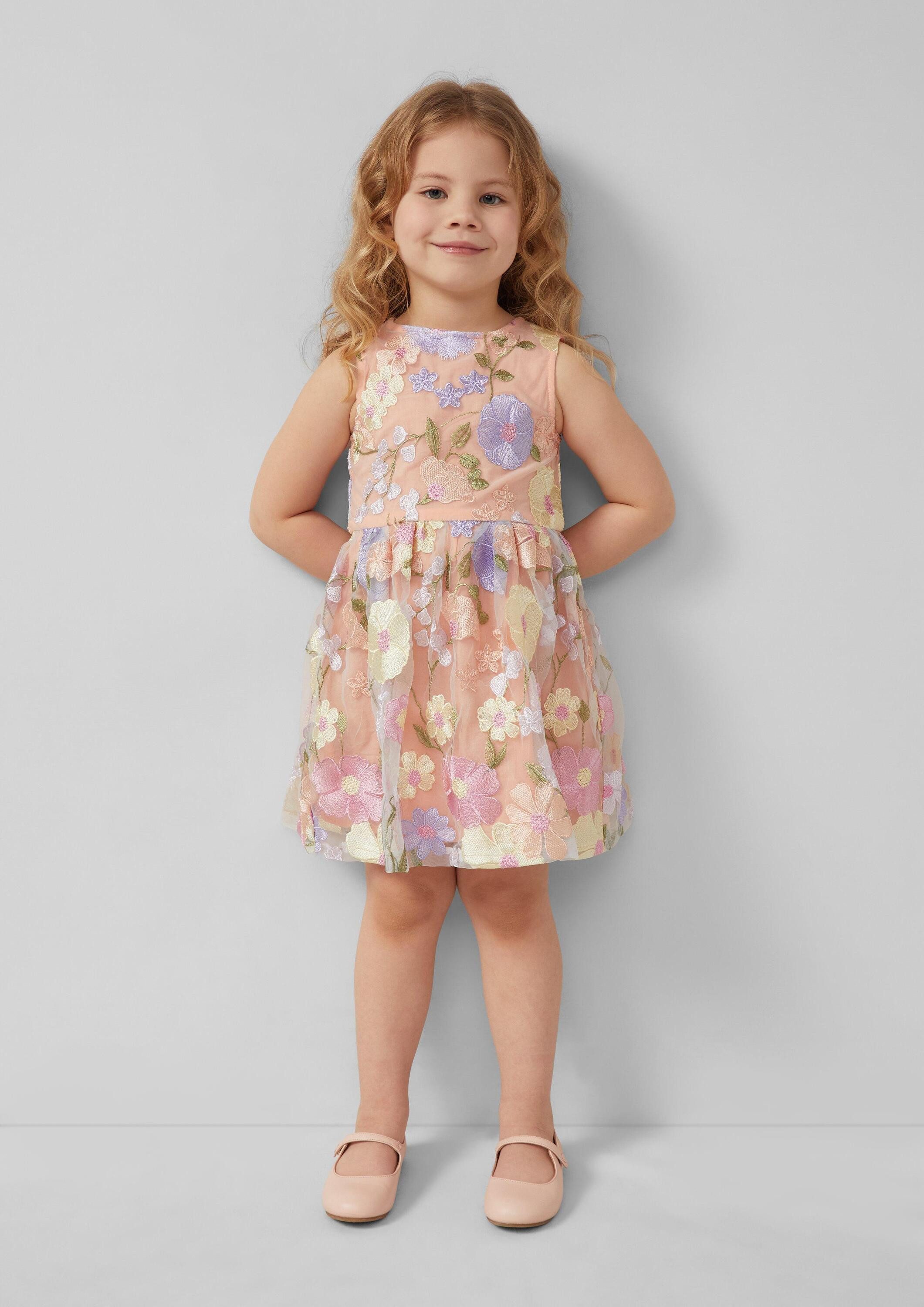 s.Oliver Minikleid Kleid Kurzes Kleid mit besticktem Tüll